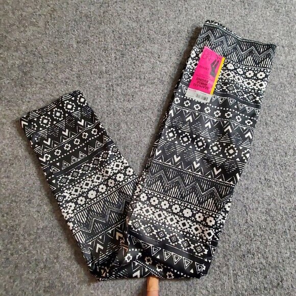 NOBO no boundaries ankle leggings size large 11 13 Black White Geometrical print - Picture 5 of 12